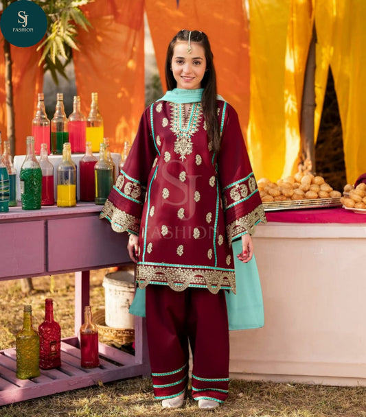 3PCS SILK KIDS SUIT-EID SPECIAL
