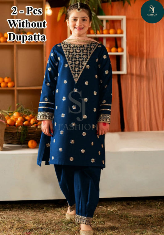 2Pcs Front Sequence Embroidered Shirt