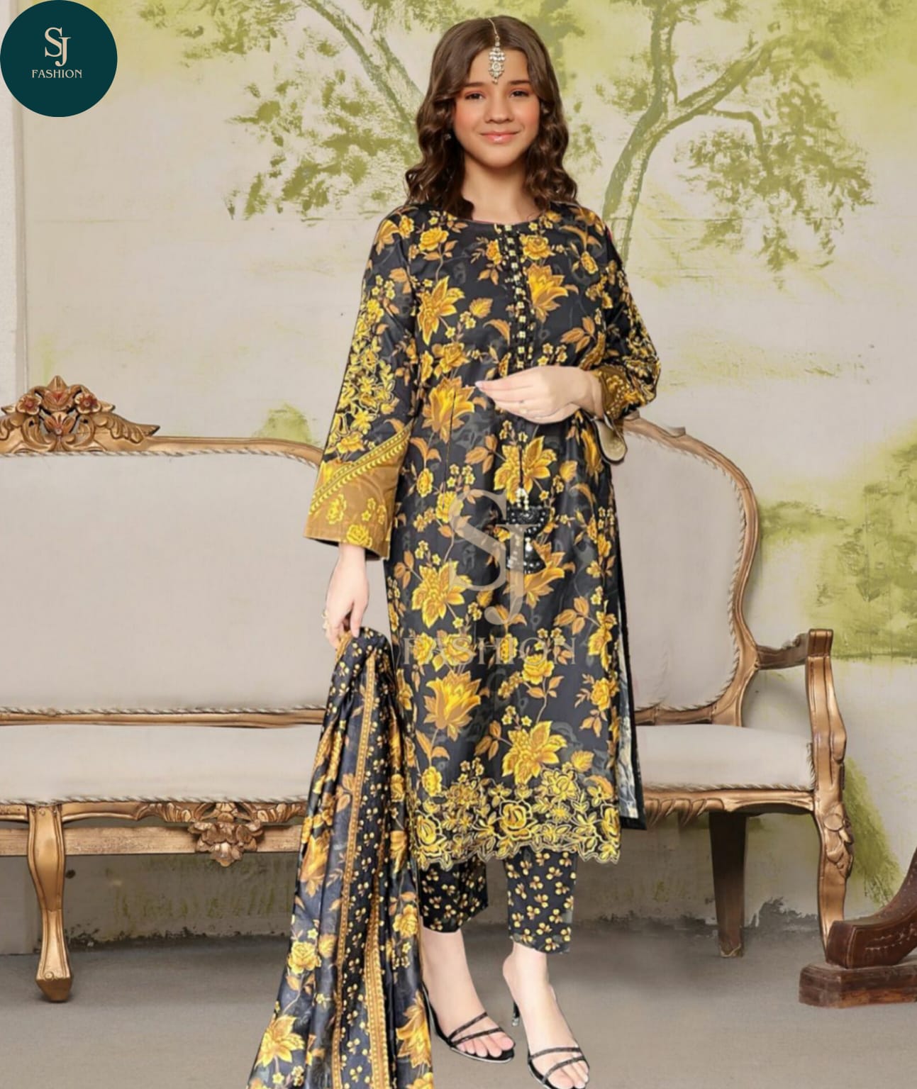 3PCS LAWN SUIT FOR KIDS