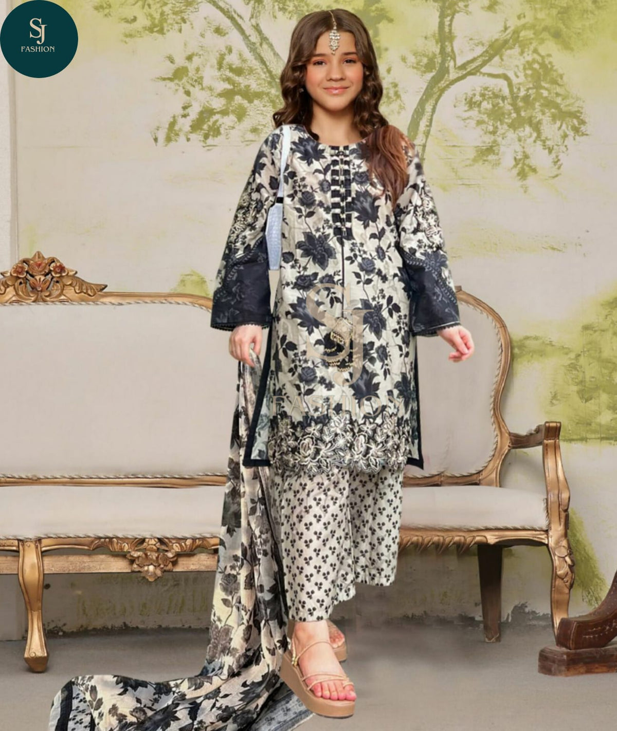 3PCS LAWN SUIT FOR KIDS