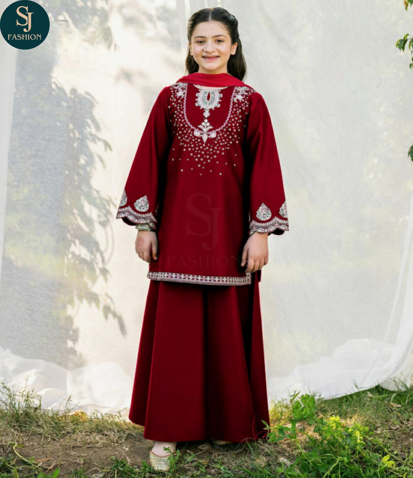 2PCS  EMBROIDERED  COTTON SUIT