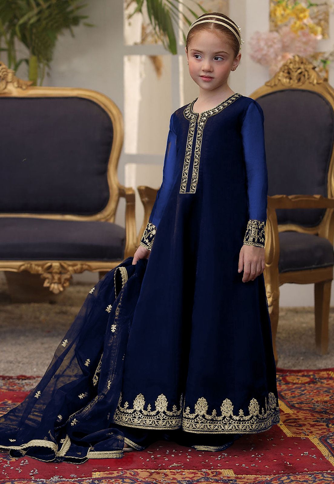 Shahi Embroidered 3-Piece Kids Maxi Set