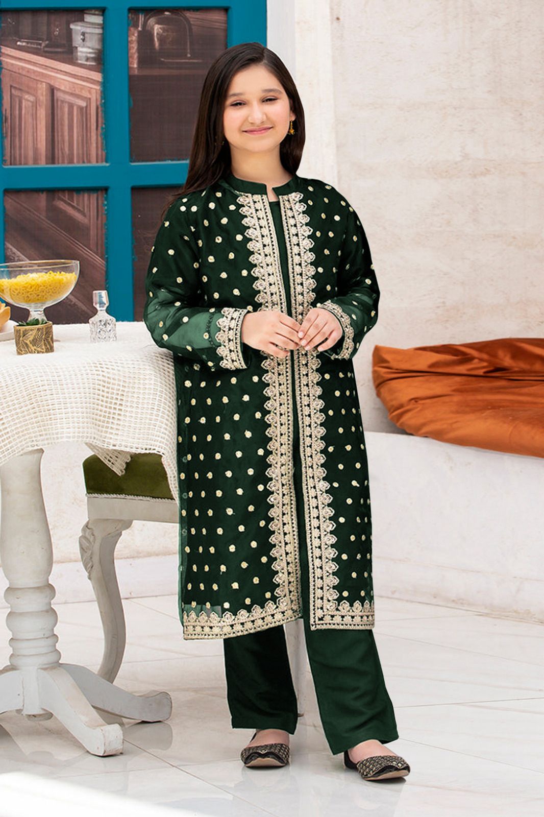 3PCS SILK - Embroidery Gown