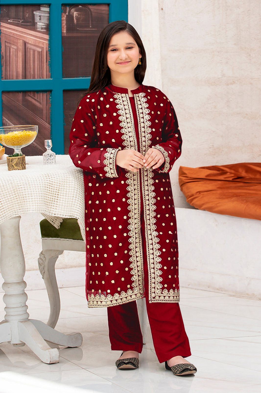 3PCS SILK - Embroidery Gown