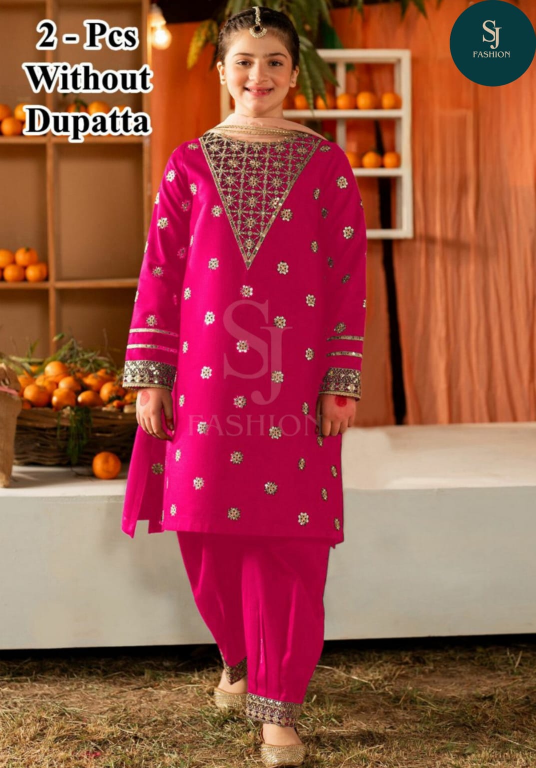 2Pcs Front Sequence Embroidered Shirt